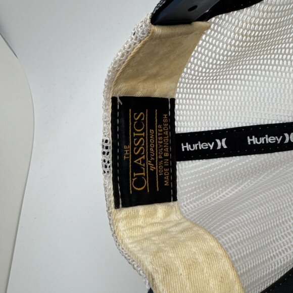 HURLEY Cap Hat Patched Striped Front Mesh Back Snapback Adj Yupoong Classics - Picture 5 of 5